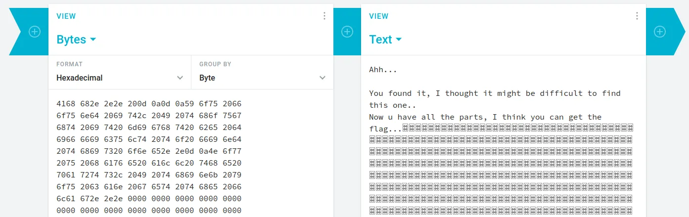 decoded output showing third Mega.nz link
