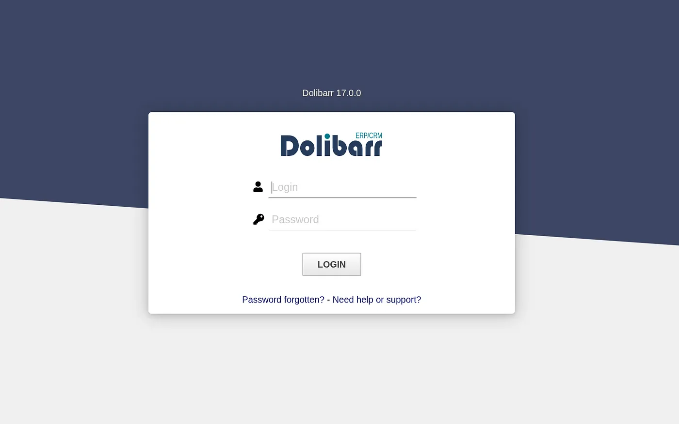 Dolibarr login page